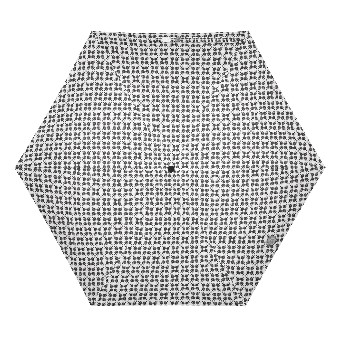 Miss Marti Quatrefoil Blanc et Noir Travel Umbrella