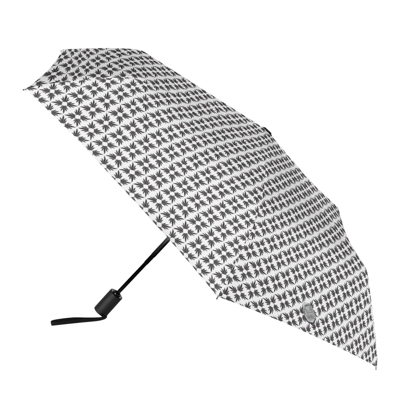 Miss Marti Quatrefoil Blanc et Noir Travel Umbrella