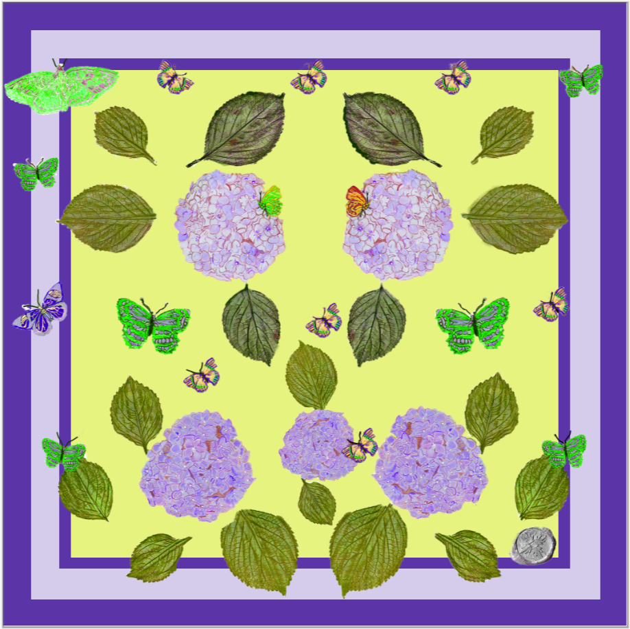 Cinnabar Leaf on Dark and Light Orchid I Silk Scarf