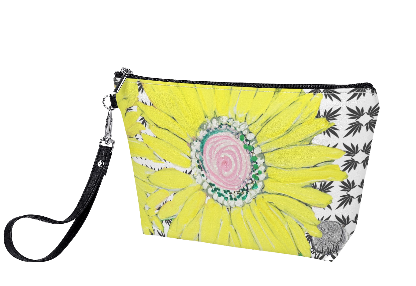 Yellow Daisy on Vegan Quatrefoil Tote