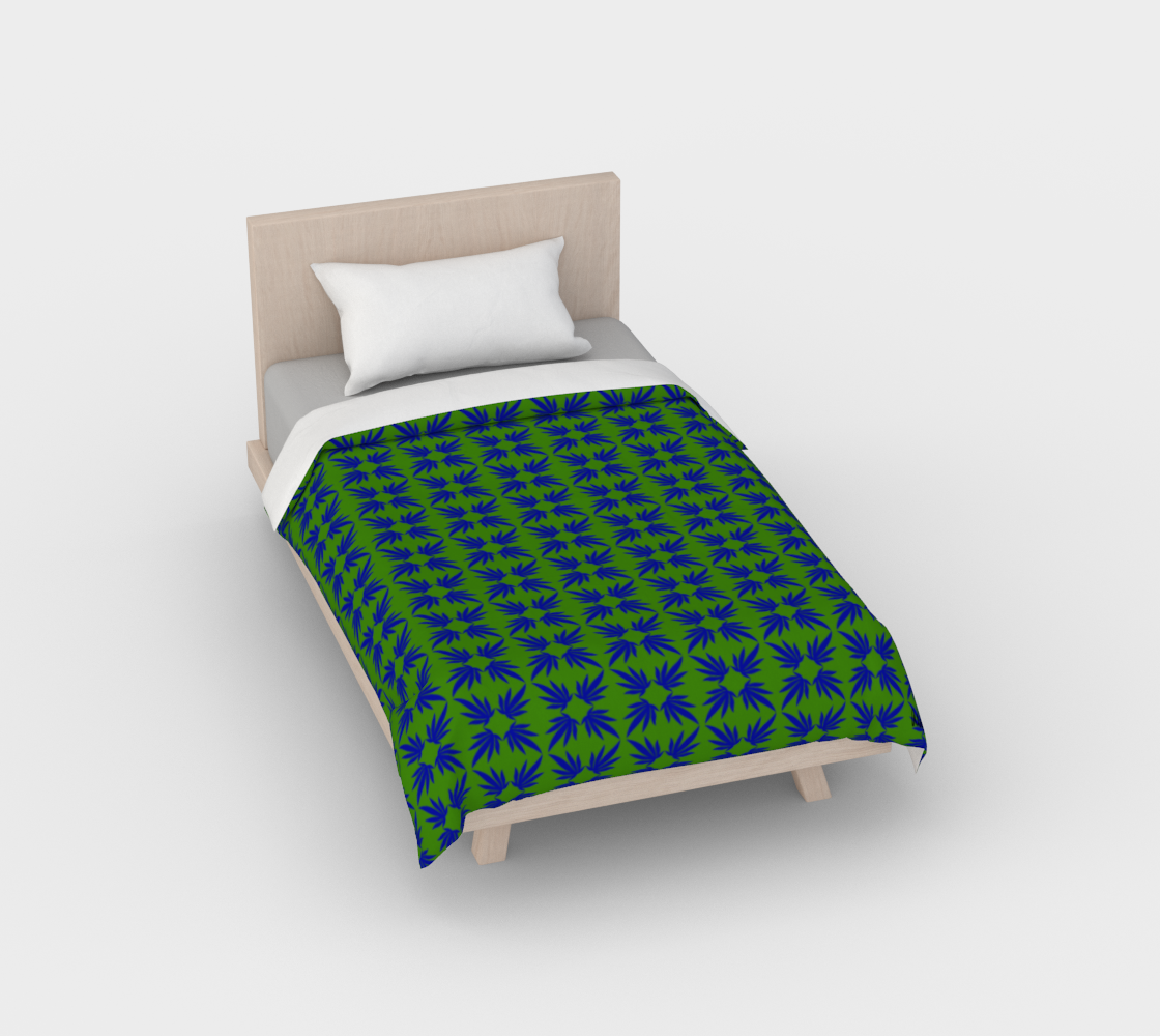 Emerald and Cobalt Cotton Sateen Duvet Cover