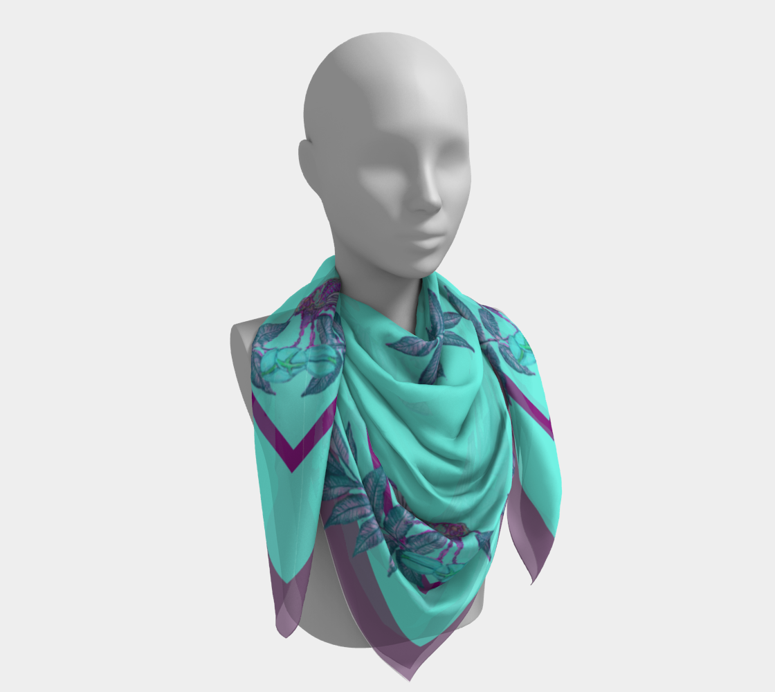 Pecan Buds and Cicadas III Silk Scarf