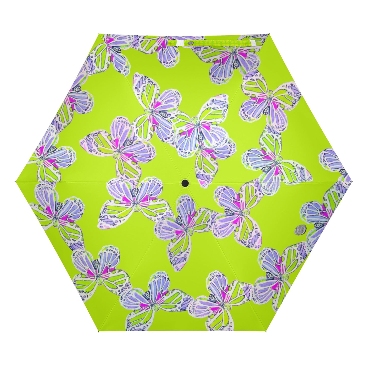 Neon Monarch Spiral Umbrella / Parasol in Green Apple I
