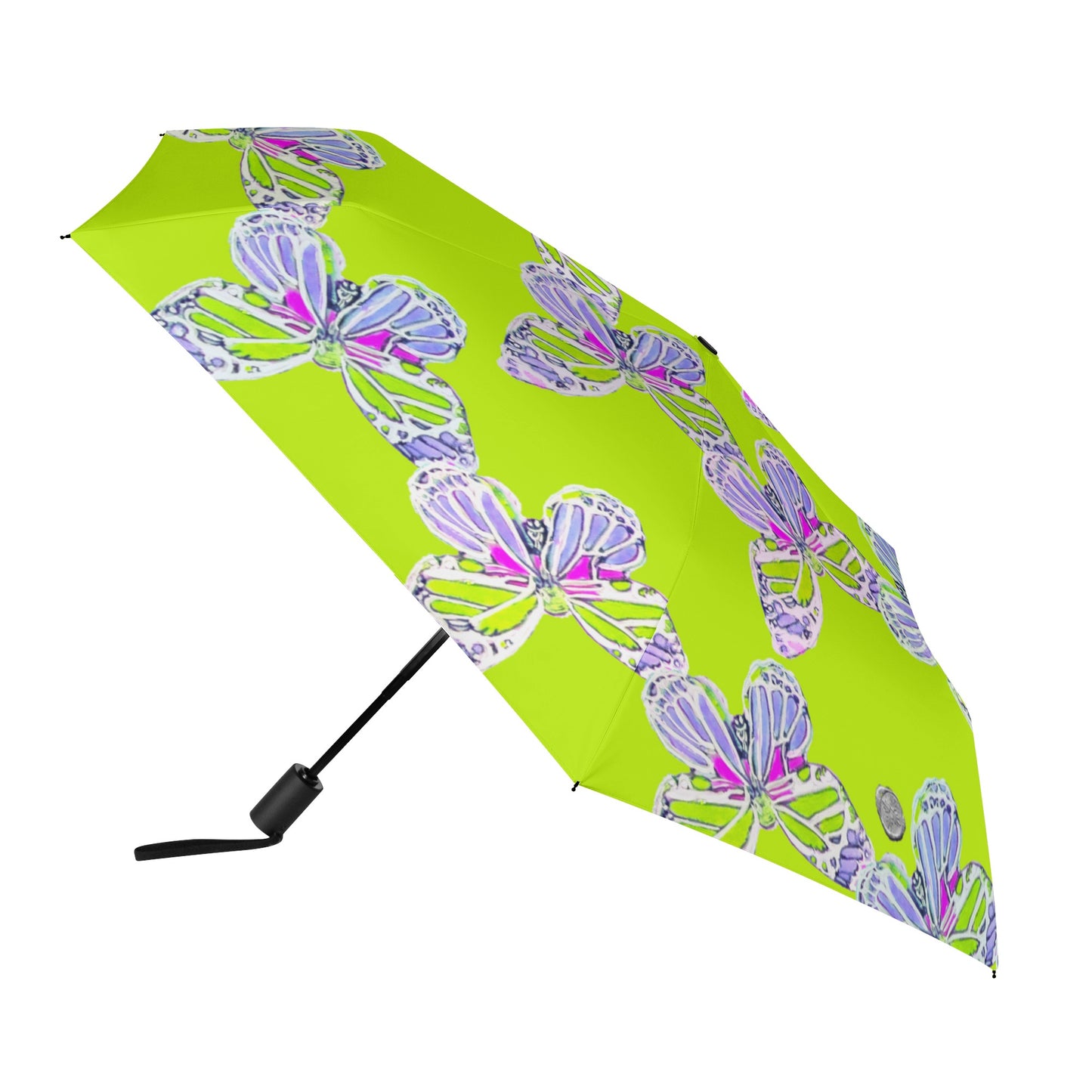 Neon Monarch Spiral Umbrella / Parasol in Green Apple I