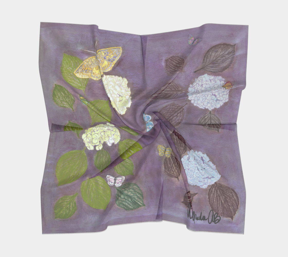 Hydrangea and Gilded Moth Scarf