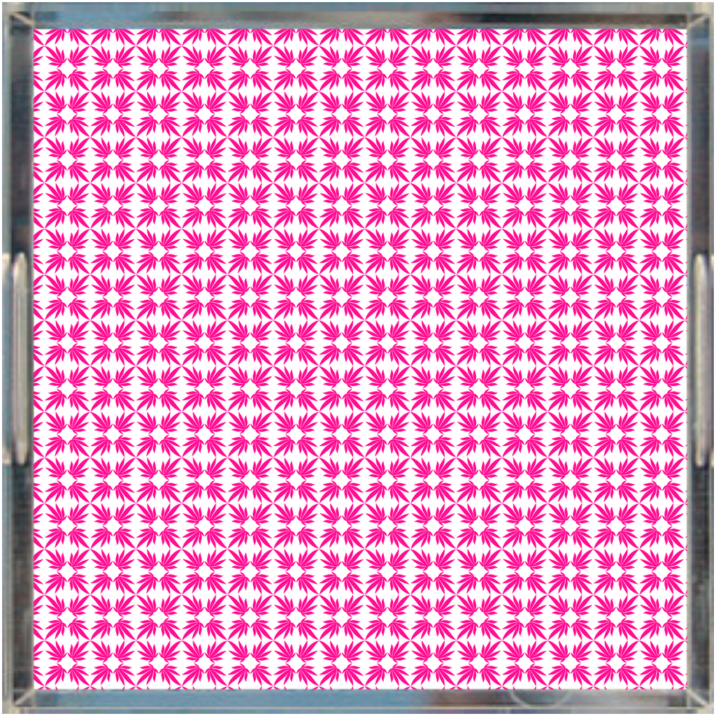 Neo Pink Quatrefoil Acrylic Tray