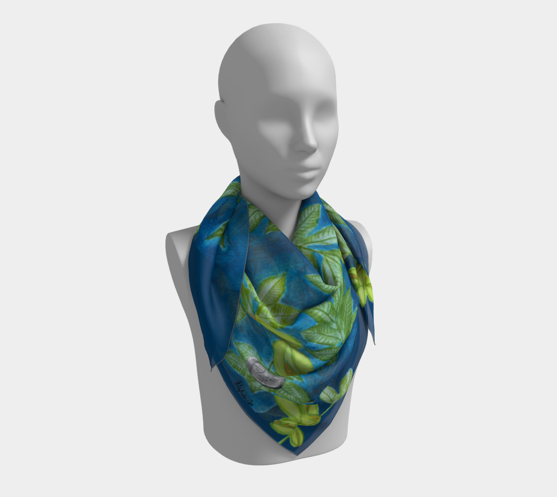 Summer Night Music II Silk Scarf