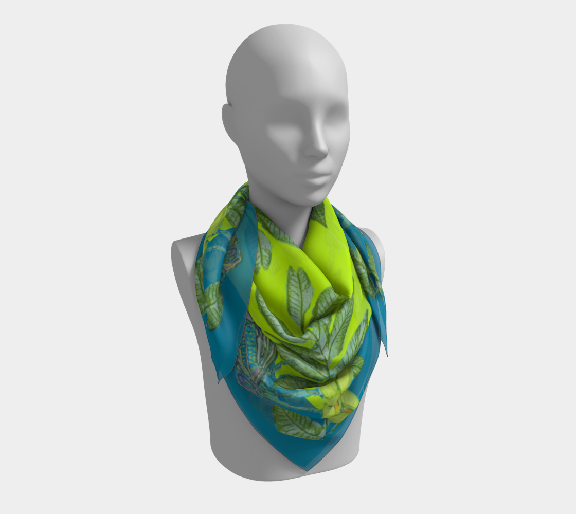 Pecan Buds and Cicadas II Silk Scarf