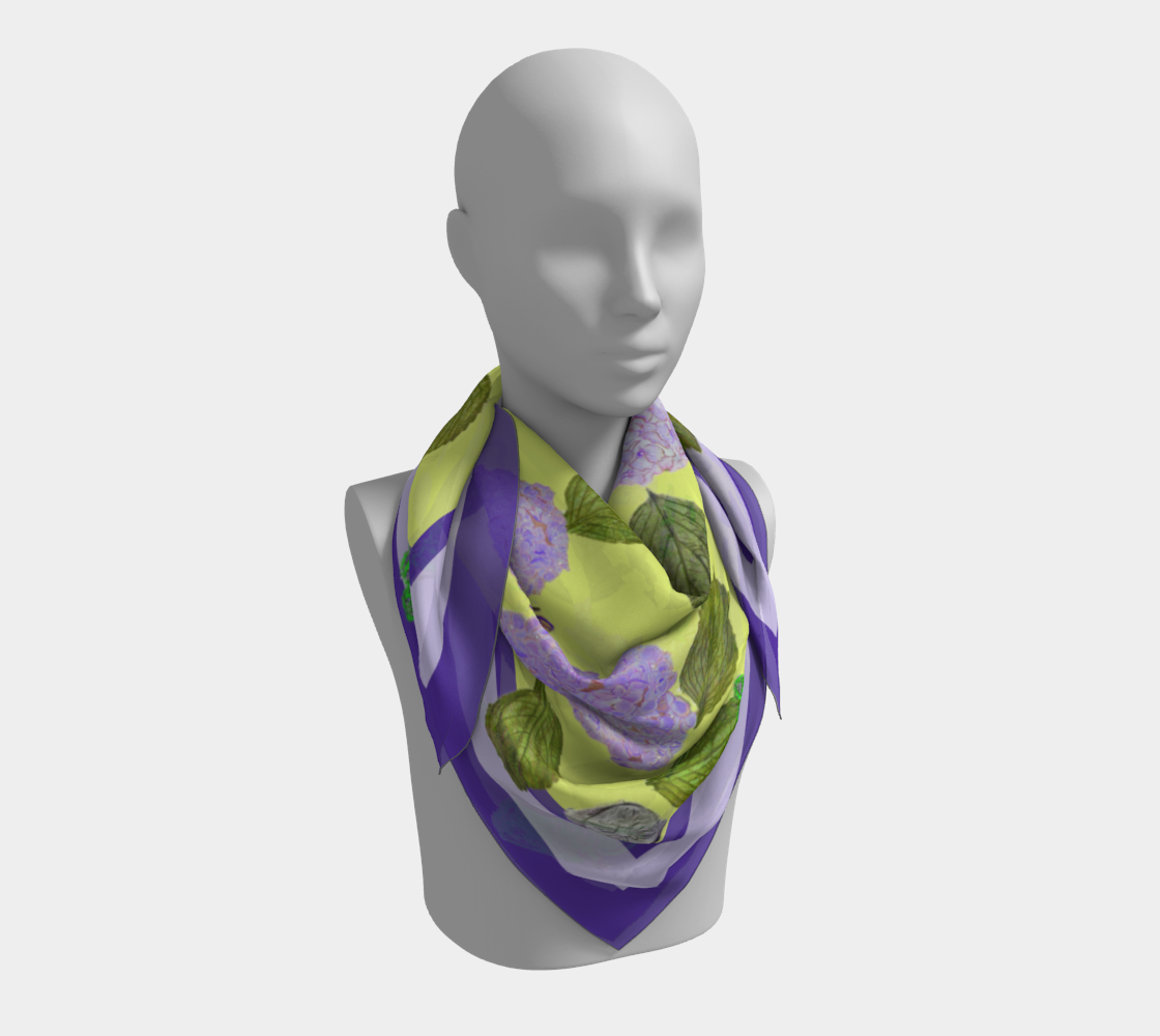 Cinnabar Leaf on Dark and Light Orchid I Silk Scarf