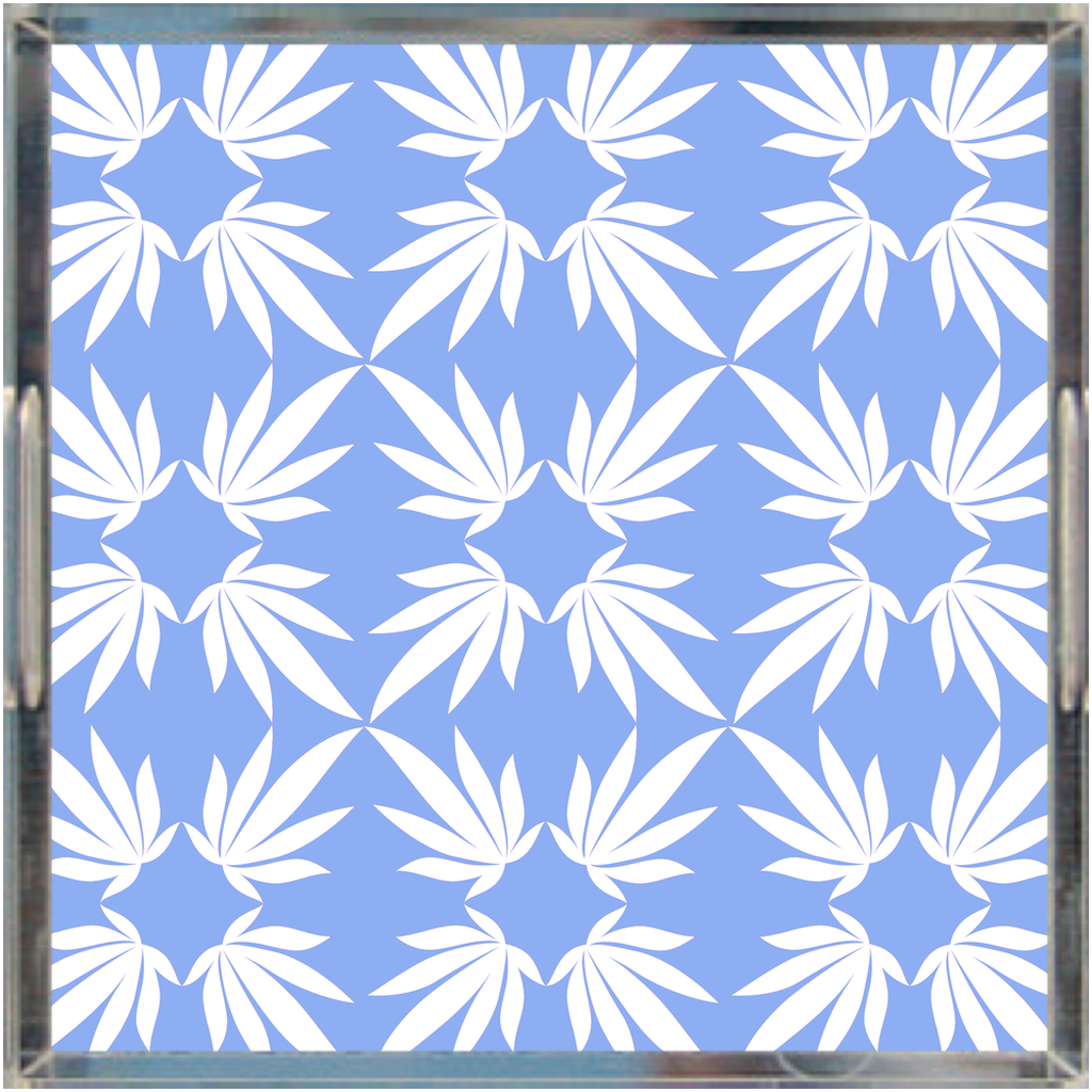 Watteau Blue and White Quatrefoil Serving Trays