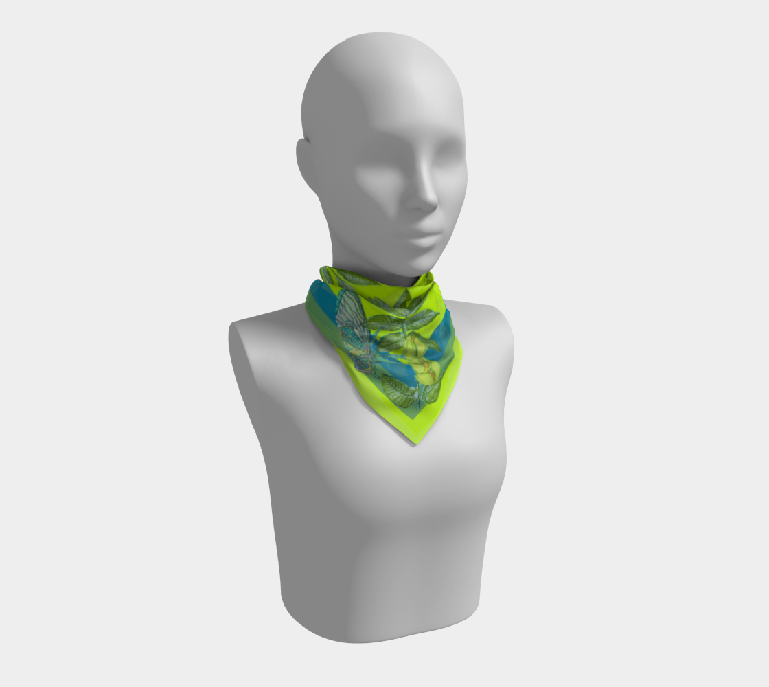 Pecan Buds and Cicadas I Silk Scarf