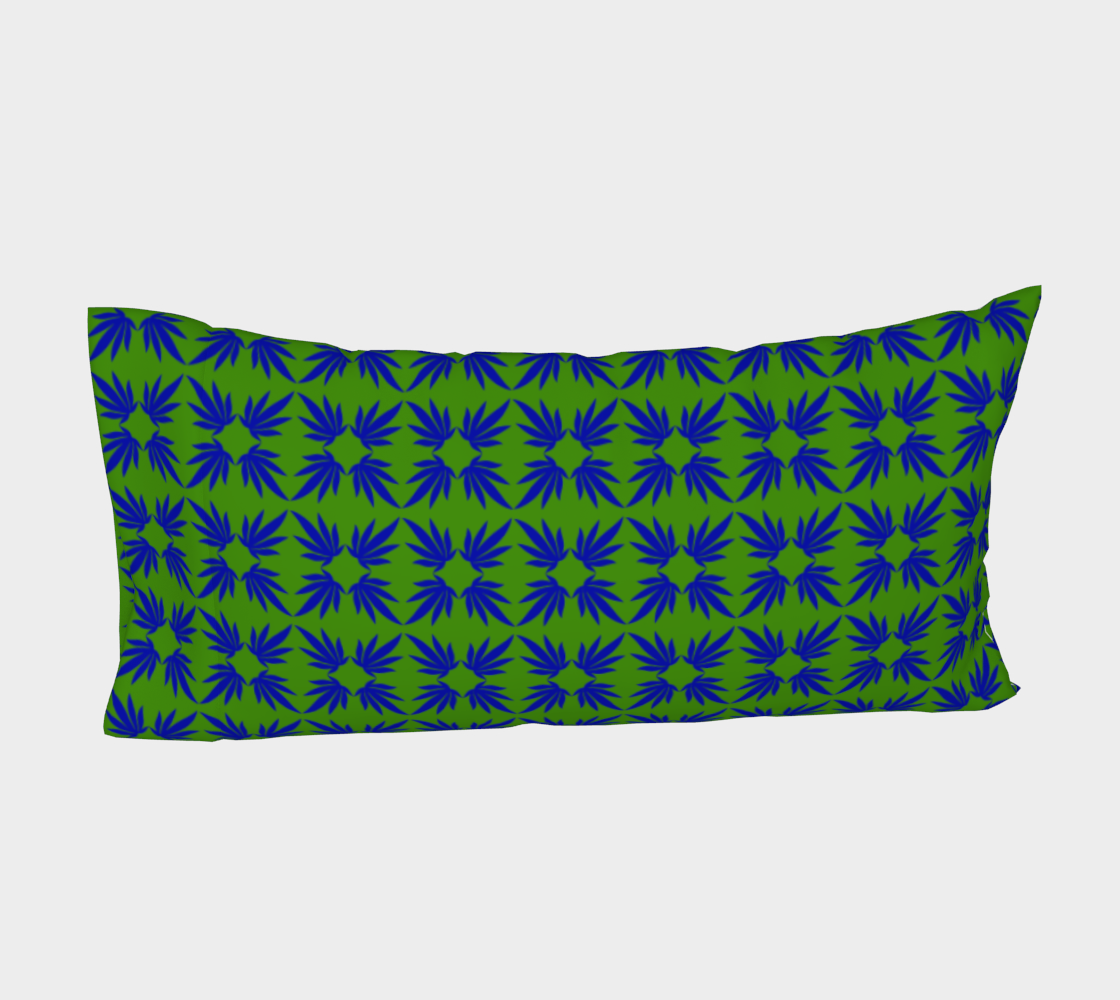 Emerald & Cobalt Quatrefoil Bed Pillow in Cotton Sateen or Silk Twill