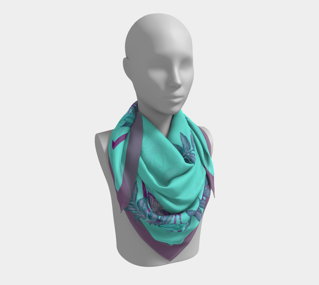 Pecan Buds and Cicadas III Silk Scarf