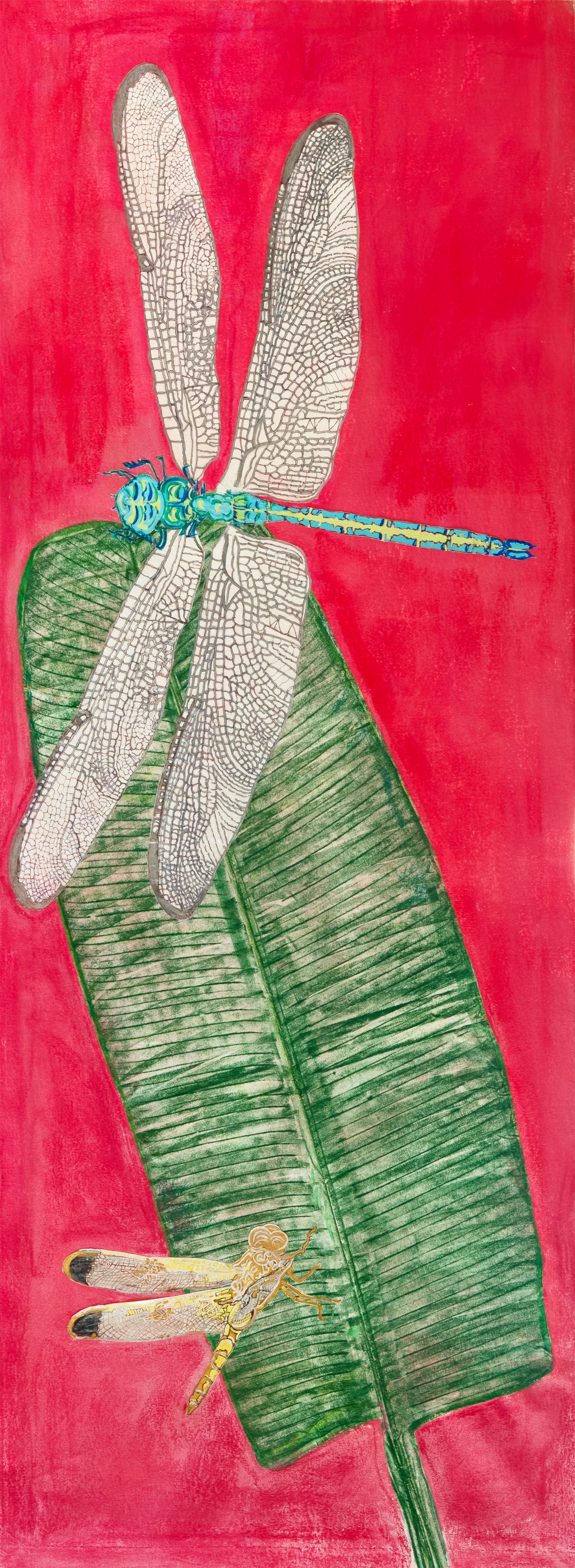 Dragonflies on a Banana Leaf 1