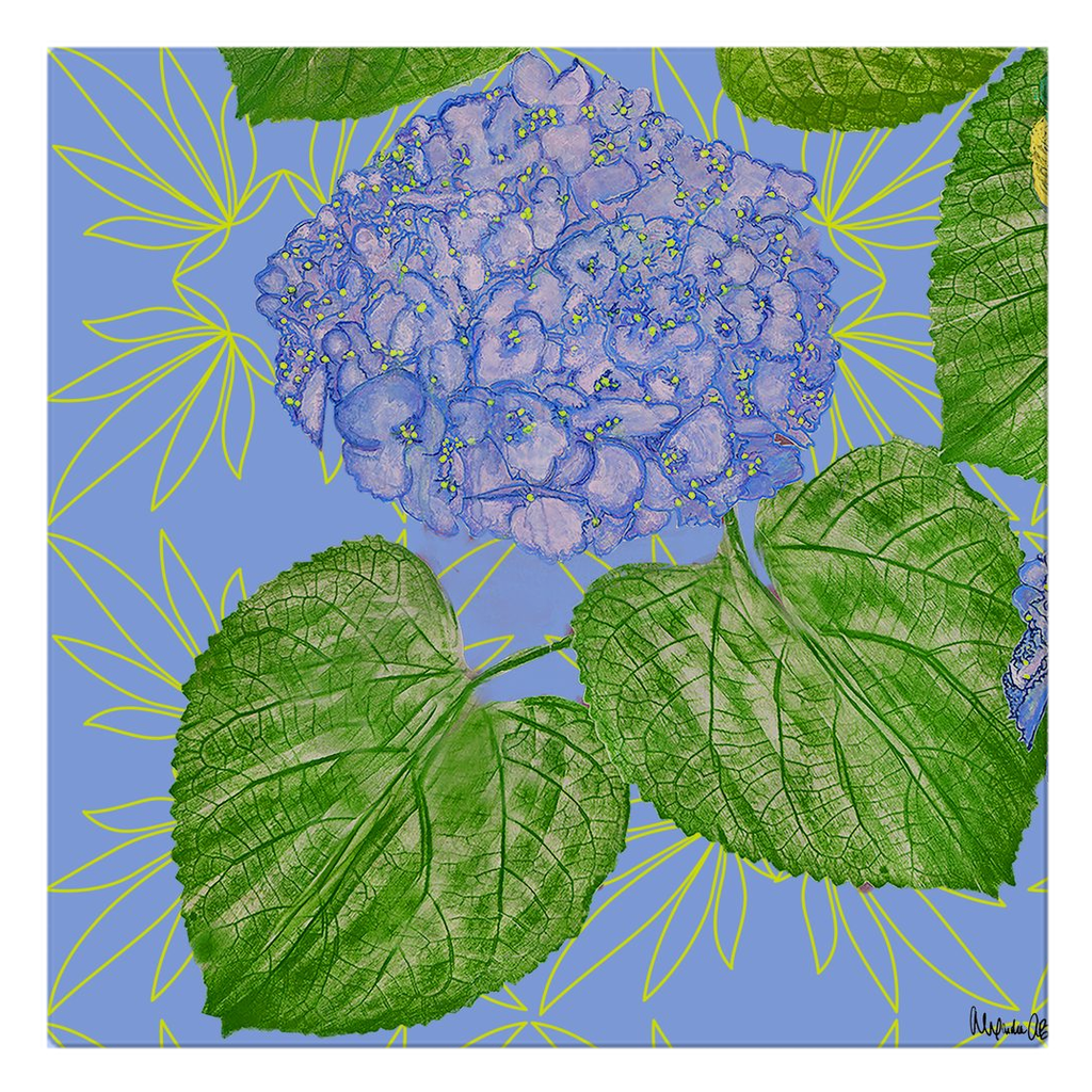 Periwinkle Hydrangea Cloth Napkins
