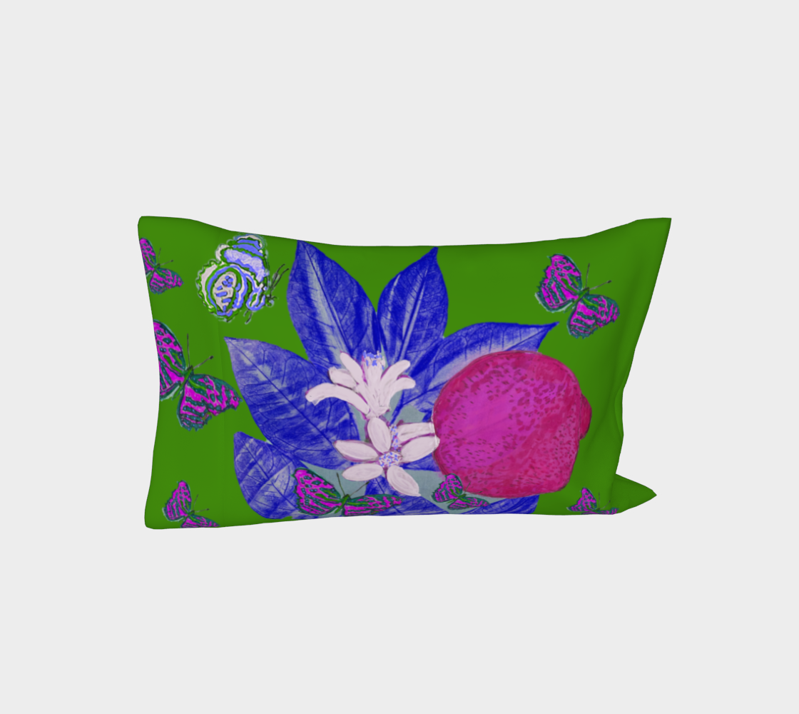 Blue Limeade Pillowcase in Cotton Sateen or Silk Twill