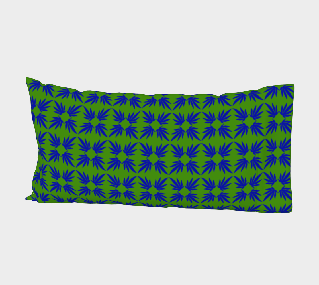 Emerald & Cobalt Quatrefoil Bed Pillow in Cotton Sateen or Silk Twill