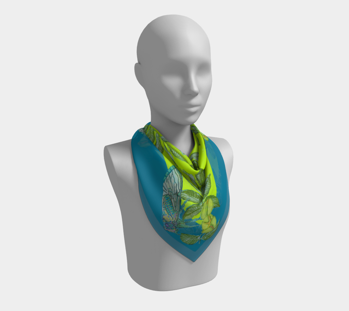Pecan Buds and Cicadas II Silk Scarf