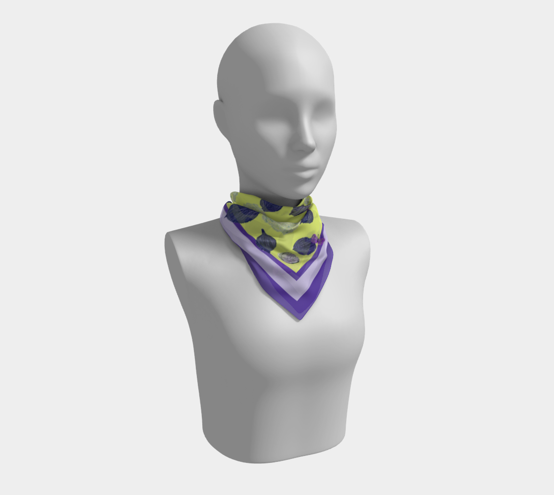 Indigo Leaf on Dark and Light Orchid Silk Scarf I