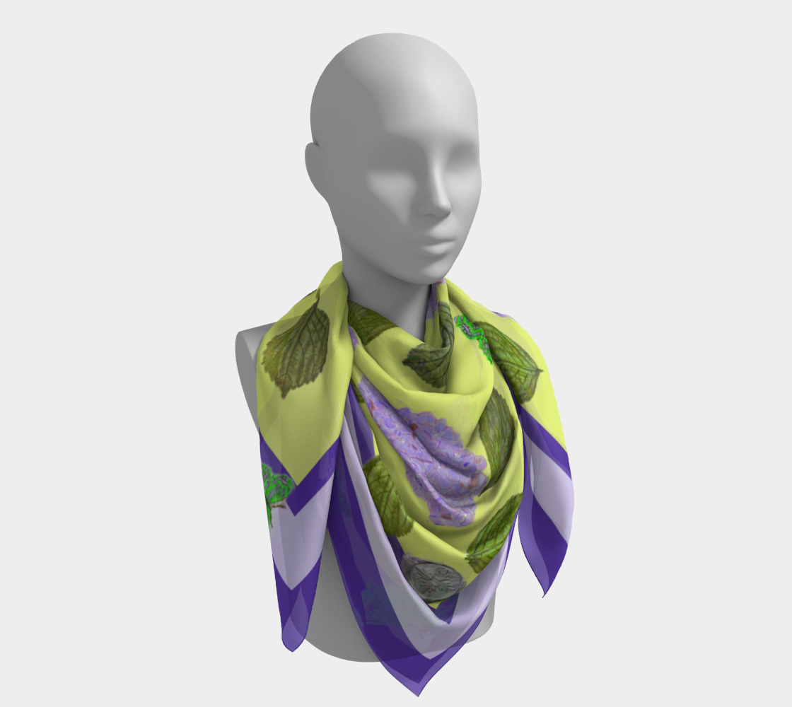 Cinnabar Leaf on Dark and Light Orchid I Silk Scarf