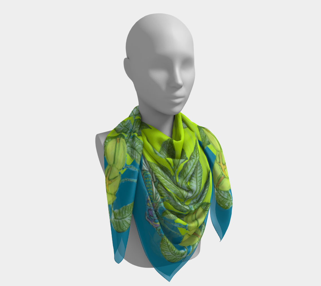Pecan Buds and Cicadas II Silk Scarf