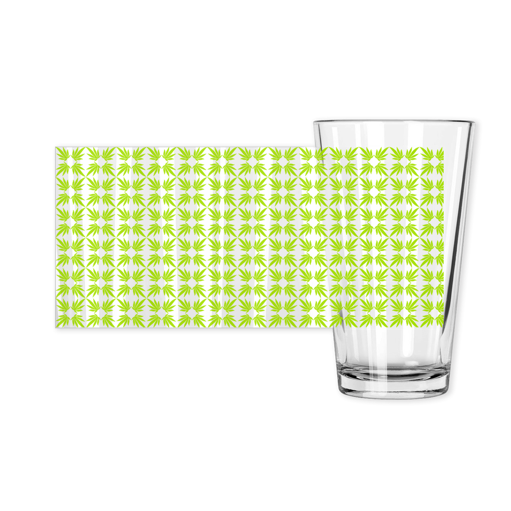 Lime Quatrefoil Diet Coke Glass