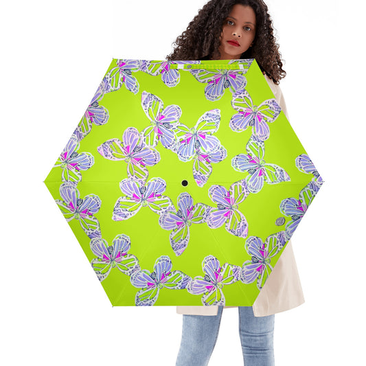 Neon Monarch Spiral Umbrella / Parasol in Green Apple I