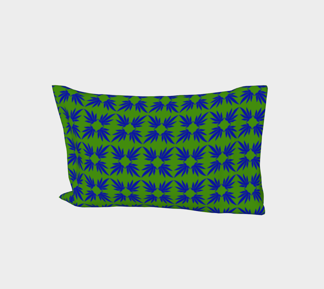Emerald & Cobalt Quatrefoil Bed Pillow in Cotton Sateen or Silk Twill