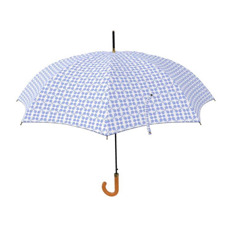 Watteau Blue Quatrefoil Deluxe Umbrella
