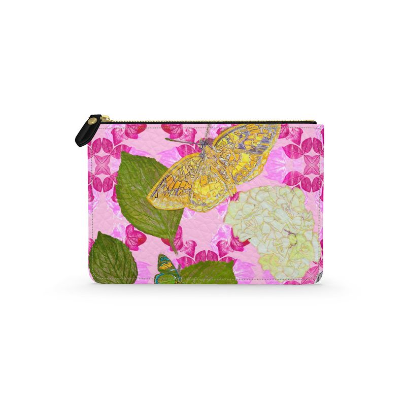 Neo Pink Ivy Leather Pouch