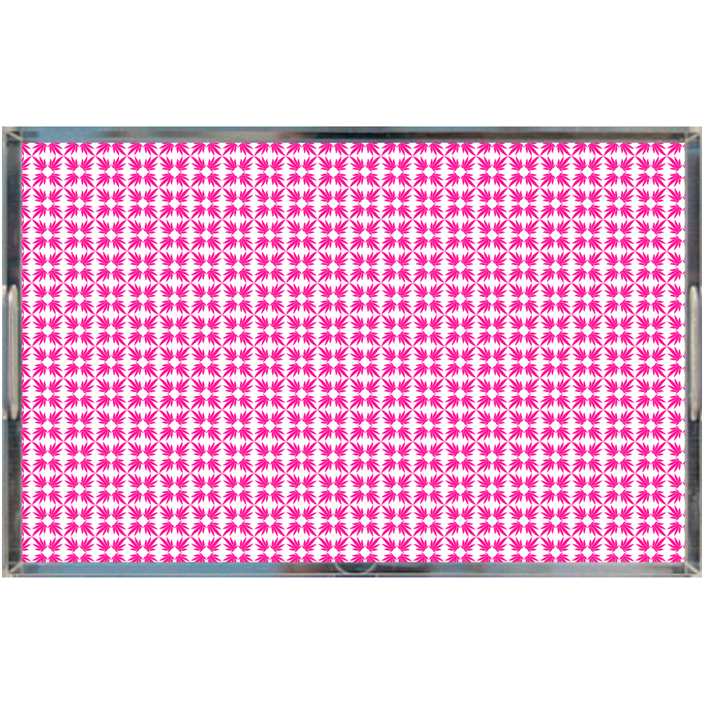 Neo Pink Quatrefoil Acrylic Tray