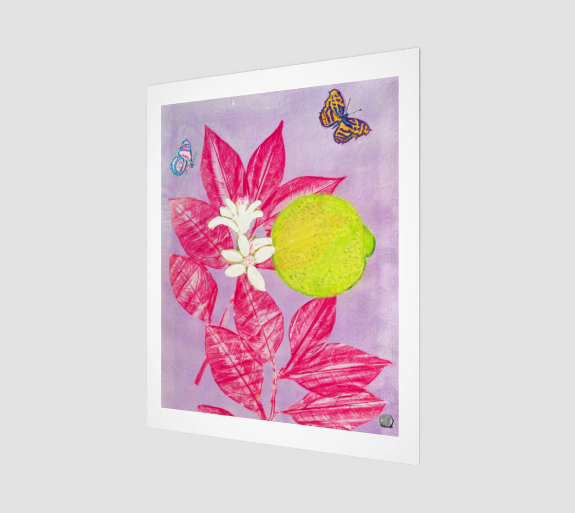 Limeade with Butterflies Fine Art Print