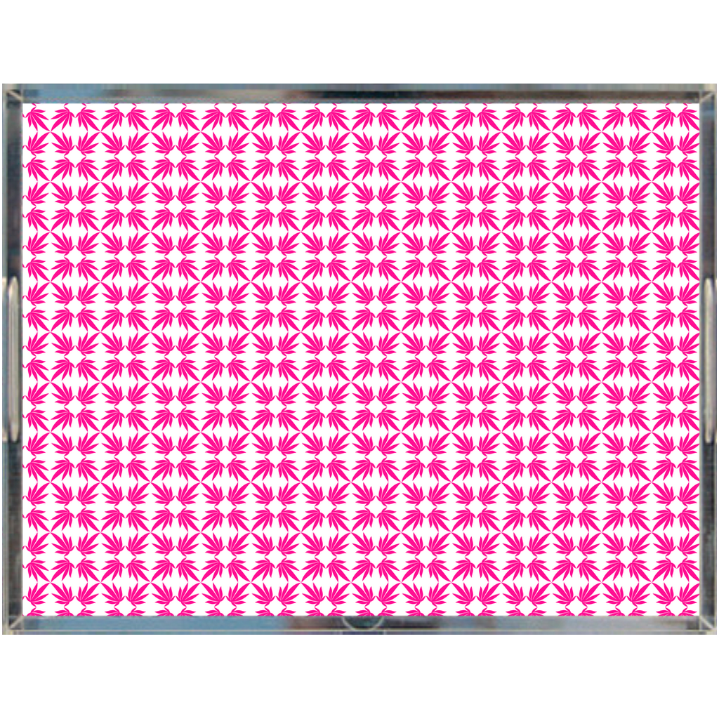 Neo Pink Quatrefoil Acrylic Tray