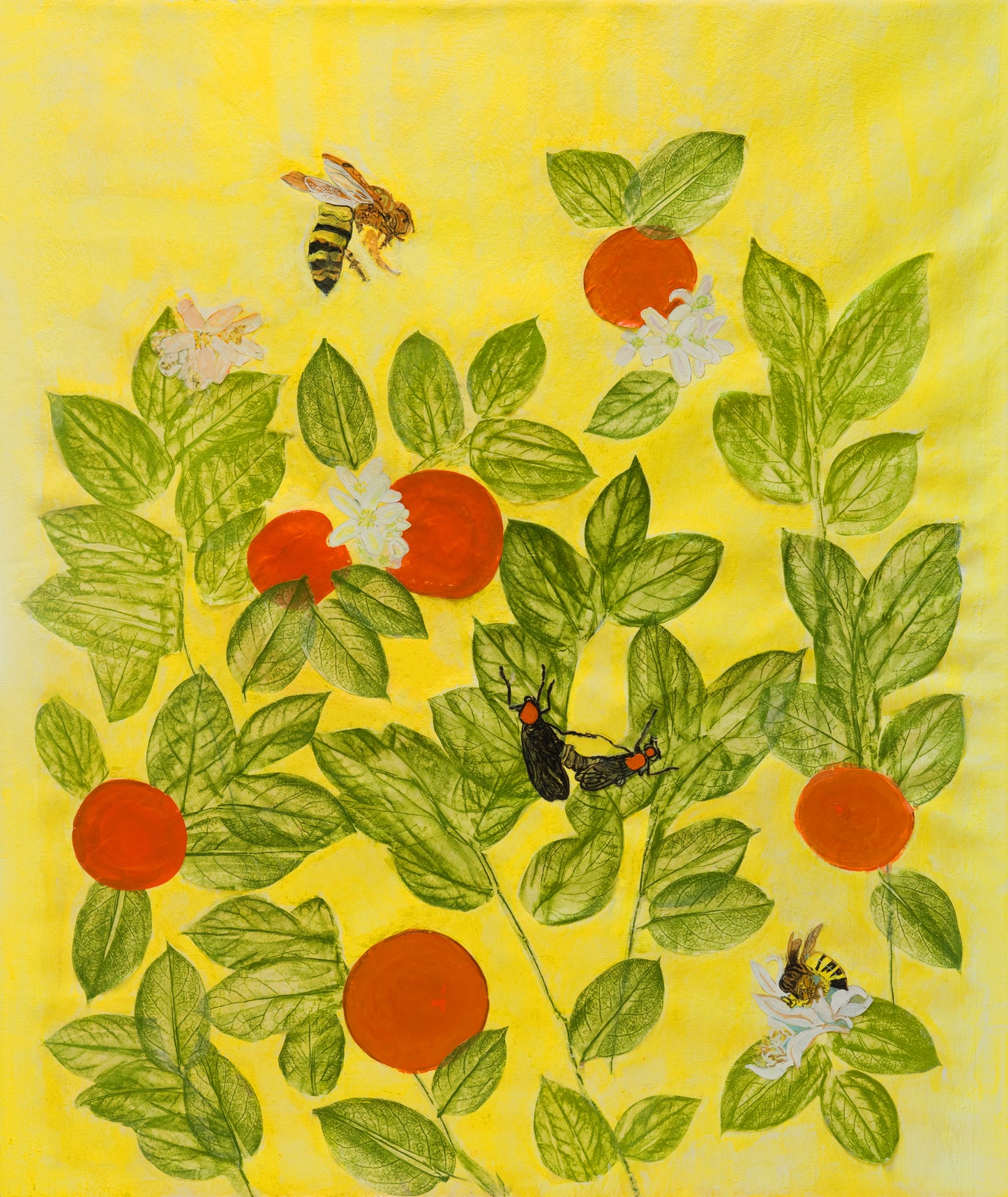 Yellow Citrus with Orange Original Art on Canvas
