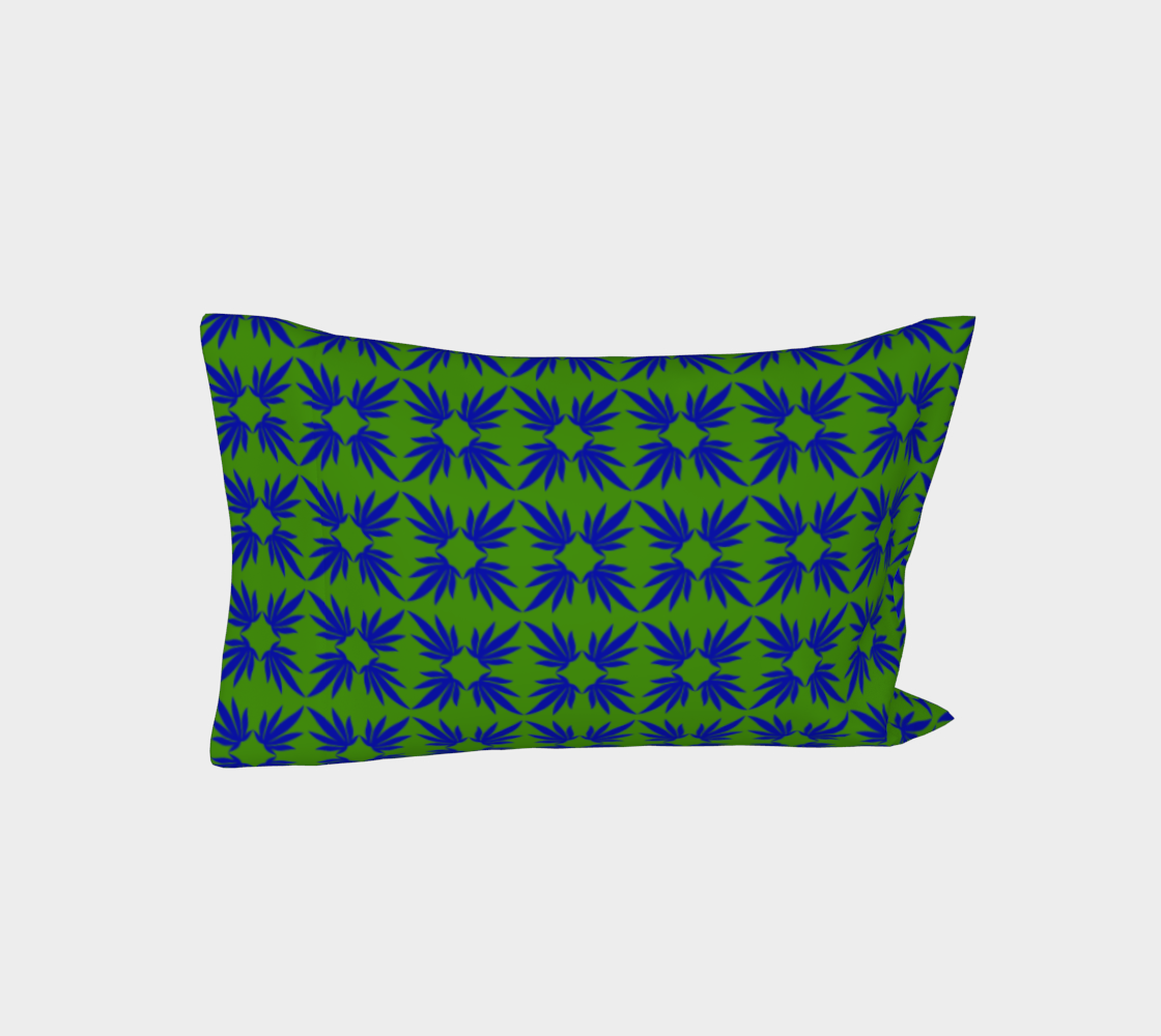 Emerald & Cobalt Quatrefoil Bed Pillow in Cotton Sateen or Silk Twill